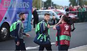 9 October 2017; Jeff Hendrick, centre, and Daryl Murphy of Republic of Ireland arrive prior to the FIFA World Cup Qualifier Group D match between Wales and Republic of Ireland at Cardiff City Stadium in Cardiff, Wales. Photo by Stephen McCarthy/Sportsfile