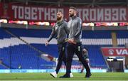 9 October 2017; David Meyler, left, and Daryl Murphy of Republic of Ireland prior to the FIFA World Cup Qualifier Group D match between Wales and Republic of Ireland at Cardiff City Stadium in Cardiff, Wales. Photo by Stephen McCarthy/Sportsfile
