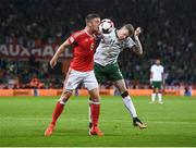 9 October 2017; Andy King of Wales in action against James McClean of Republic of Ireland during the FIFA World Cup Qualifier Group D match between Wales and Republic of Ireland at Cardiff City Stadium in Cardiff, Wales. Photo by Seb Daly/Sportsfile