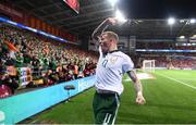 9 October 2017; James McClean of Republic of Ireland celebrates after scoring his side's first goal during the FIFA World Cup Qualifier Group D match between Wales and Republic of Ireland at Cardiff City Stadium in Cardiff, Wales. Photo by Stephen McCarthy/Sportsfile