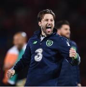 9 October 2017; Harry Arter of Republic of Ireland celebrates following his side's victory during the FIFA World Cup Qualifier Group D match between Wales and Republic of Ireland at Cardiff City Stadium in Cardiff, Wales. Photo by Seb Daly/Sportsfile