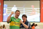 3 August 2012; John and Carmel O'Connell, from Castleisland, Co. Kerry, at the ExCel Arena ahead of Michael Conlan's fly 52kg and Adam Nolan's welter 69kg round of 16 contests. London 2012 Olympic Games, Boxing, South Arena 2, ExCeL Arena, Royal Victoria Dock, London, England. Picture credit: Stephen McCarthy / SPORTSFILE