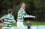 3 August 2012; Gary Twigg, Shamrock Rovers, celebrates after scoring his side's first goal. Airtricity League Premier Division, UCD v Shamrock Rovers, Belfield Bowl, UCD, Belfield, Dublin. Picture credit: Matt Browne / SPORTSFILE