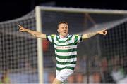 3 August 2012; Gary McCabe, Shamrock Rovers, celebrates after scoring his side's second goal. Airtricity League Premier Division, UCD v Shamrock Rovers, Belfield Bowl, UCD, Belfield, Dublin. Picture credit: Matt Browne / SPORTSFILE