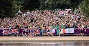 4 August 2012; A large crowd watches on during the running discipline of the women's triathlon final. London 2012 Olympic Games, Triathlon, Hyde Park, London, England. Picture credit: Stephen McCarthy / SPORTSFILE