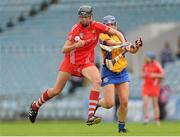 4 August 2012; Orla Cotter, Cork, in action against Kate Lynch, Clare. All-Ireland Senior Camogie Championship Quarter-Final, Cork v Clare, Páirc Ui Chaoimh, Cork. Picture credit: Pat Murphy / SPORTSFILE