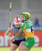 4 August 2012; Amy Murphy, Dublin, in action against Lorraine Kenna, Offaly. All-Ireland Senior Camogie Championship Quarter-Final, Dublin v Offaly, Parnell Park, Dublin. Picture credit: Ray Lohan / SPORTSFILE