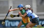4 August 2012; Fiona Stephens, Offaly, in action against Alison Twome, Dublin. All-Ireland Senior Camogie Championship Quarter-Final, Dublin v Offaly, Parnell Park, Dublin. Picture credit: Ray Lohan / SPORTSFILE