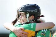 4 August 2012; Offaly's Orlagh Kirwan celebrates with Siobhan Flannery after the game. All-Ireland Senior Camogie Championship Quarter-Final, Dublin v Offaly, Parnell Park, Dublin. Picture credit: Ray Lohan / SPORTSFILE