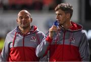 6 October 2017; Andrew Trimble, right, and Rory Best of Ulster ahead of the Guinness PRO14 Round 6 match between Ulster and Connacht at  the Kingspan Stadium in Belfast. Photo by David Fitzgerald/Sportsfile