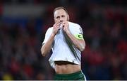 9 October 2017; David Meyler of Republic of Ireland celebrates following the FIFA World Cup Qualifier Group D match between Wales and Republic of Ireland at Cardiff City Stadium in Cardiff, Wales. Photo by Stephen McCarthy/Sportsfile
