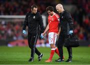 9 October 2017; Joe Allen of Wales leaves the field after picking up an injury during the FIFA World Cup Qualifier Group D match between Wales and Republic of Ireland at Cardiff City Stadium in Cardiff, Wales. Photo by Stephen McCarthy/Sportsfile