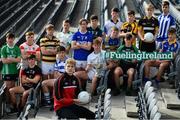 10 October 2017; In attendance at Croke Park for the draw and launch of the Top Oil Leinster Schools Senior Football ‘A’ Championship is Daniel Flynn of Kildare, centre, with school representatives. Croke Park in Dublin. Photo by Sam Barnes/Sportsfile