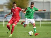 10 October 2017; Lee O'Connor of Republic of Ireland in action against Aleksa Terzic of Serbia during the UEFA European U19 Championship Qualifier match between Republic of Ireland and Serbia at RSC in Waterford. Photo by Matt Browne/Sportsfile