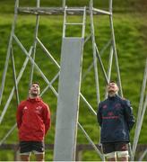 10 October 2017; Conor Murray, left, and Peter O'Mahony of Munster during Munster Rugby Squad Training at the University of Limerick in Limerick. Photo by Diarmuid Greene/Sportsfile