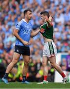 17 September 2017; Cormac Costello of Dublin and Brendan Harrison of Mayo during the final stages of the GAA Football All-Ireland Senior Championship Final match between Dublin and Mayo at Croke Park in Dublin. Photo by Brendan Moran/Sportsfile