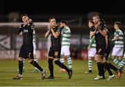 10 October 2017; Dundalk players, from left, Sean Gannon, Dylan Connolly and David McMillan clap the supporters prior to the Irish Daily Mail FAI Cup Semi-Final Replay match between Shamrock Rovers and Dundalk at Tallaght Stadium in Tallaght, Dublin. Photo by Seb Daly/Sportsfile