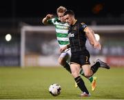 10 October 2017; Michael Duffy of Dundalk in action against Simon Madden of Shamrock Rovers during the Irish Daily Mail FAI Cup Semi-Final Replay match between Shamrock Rovers and Dundalk at Tallaght Stadium in Tallaght, Dublin. Photo by Seb Daly/Sportsfile