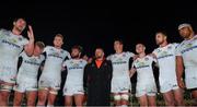 6 October 2017; Ulster's Iain Henderson, left, speaks to his team-mates following their victory in the Guinness PRO14 Round 6 match between Ulster and Connacht at  the Kingspan Stadium in Belfast. Photo by Ramsey Cardy/Sportsfile