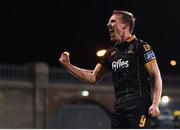 10 October 2017; David McMillan of Dundalk celebrates following his side's victory during the Irish Daily Mail FAI Cup Semi-Final Replay match between Shamrock Rovers and Dundalk at Tallaght Stadium in Tallaght, Dublin. Photo by Seb Daly/Sportsfile