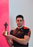 12 October 2017; Dublin’s James McCarthy and Galway’s Gearóid McInerney have been confirmed as the PwC GAA/GPA Players of the Month for September in football and hurling. Pictured is Galway hurler Gearoid McInerney with his PwC GAA/GPA Players of the Month award for September in hurling, during a reception at PwC Offices, in Spencer Dock, Dublin. Photo by Brendan Moran/Sportsfile