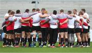 12 October 2017; Ulster players huddle during the Ulster Rugby Captain's Run at Kingspan Stadium in Belfast. Photo by John Dickson/Sportsfile