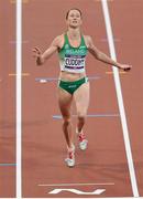 4 August 2012; Ireland's Joanne Cuddihy competes in the semi-final of the women's 400m, where she finished in 5th position. London 2012 Olympic Games, Athletics, Olympic Stadium, Olympic Park, Stratford, London, England. Picture credit: Stephen McCarthy / SPORTSFILE