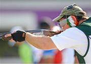 5 August 2012; Ireland's Derek Burnett competes in the men's trap shooting qualification. London 2012 Olympic Games, Shooting, The Royal Artillery Barracks, Greenwich, London, England. Picture credit: Stephen McCarthy / SPORTSFILE