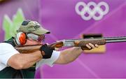 5 August 2012; Ireland's Derek Burnett competes in the men's trap shooting qualification. London 2012 Olympic Games, Shooting, The Royal Artillery Barracks, Greenwich, London, England. Picture credit: Stephen McCarthy / SPORTSFILE