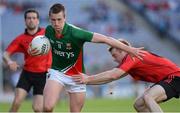 4 August 2012; Cillian O'Connor, Mayo, in action against Brendan McArdle, Down. GAA Football All-Ireland Senior Championship Quarter-Final, Down v Mayo, Croke Park, Dublin. Picture credit: Ray McManus / SPORTSFILE