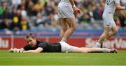 5 August 2012; A dejected Kildare goalkeeper Shane Connolly lies on the ground after Paul Kerrigan's shot rebounded back into his net. GAA Football All-Ireland Senior Championship Quarter-Final, Cork v Kildare, Croke Park, Dublin. Picture credit: Dáire Brennan / SPORTSFILE