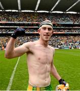 5 August 2012; Donegal corner forward Patrick McBrearty, who celebrates his 19th birthday today, celebrates after the final whistle. GAA Football All-Ireland Senior Championship Quarter-Final, Donegal v Kerry, Croke Park, Dublin. Picture credit: Ray McManus / SPORTSFILE