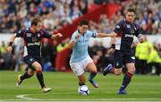 5 August 2012; Samir Nasri, Manchester City, in action against Joe Gamble, left, and Pat Purcell, Limerick FC. Soccer Friendly, Limerick FC v Manchester City, Thomond Park, Limerick. Picture credit: Gareth Williams / SPORTSFILE