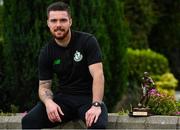 12 October 2017; Brandon Miele of Shamrock Rovers with his SSE Airtricity/SWAI Player of the Month Award for September 2017 at SRFC Academy, Roadstone Sports Facility, in Kingswood Cross, Dublin. Photo by Eóin Noonan/Sportsfile