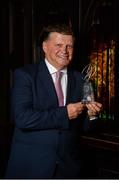 13 October 2017; Mayo's John O’Mahony with his Football Hall of Fame Award at the Gaelic Writers Association Awards 2017 at the Jackson Court Hotel, Harcourt Street, in Dublin. Photo by Piaras Ó Mídheach/Sportsfile