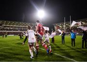 13 October 2017; Captain of Ulster Iain Henderson runs out prior to the European Rugby Champions Cup Pool 1 Round 1 match between Ulster and Wasps at Kingspan Stadium in Belfast. Photo by David Fitzgerald/Sportsfile