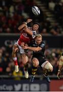 13 October 2017; Christian Lealiifano of Ulster is tackled by Dan Robson of Wasps during the European Rugby Champions Cup Pool 1 Round 1 match between Ulster and Wasps at Kingspan Stadium in Belfast. Photo by Oliver McVeigh/Sportsfile