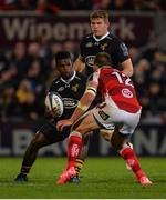 13 October 2017; Christian Wade of Wasps in action against Stuart McCloskey of Ulster  during the European Rugby Champions Cup Pool 1 Round 1 match between Ulster and Wasps at Kingspan Stadium in Belfast. Photo by Oliver McVeigh/Sportsfile