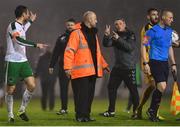 13 October 2017; Alan Bennett of Cork City during an altercation with Bohemian manager Keith Long after the SSE Airtricity League Premier Division match between Bohemians and Cork City at Dalymount Park in Dublin. Photo by Eóin Noonan/Sportsfile