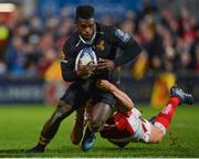 13 October 2017; Christian Wade of Wasps is tackled by Jacob Stockdale of Ulster during the European Rugby Champions Cup Pool 1 Round 1 match between Ulster and Wasps at Kingspan Stadium in Belfast. Photo by Oliver McVeigh/Sportsfile