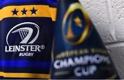 14 October 2017; A detailed view of the Leinster European jersey ahead of the European Rugby Champions Cup Pool 3 Round 1 match between Leinster and Montpellier at the RDS Arena in Dublin. Photo by Ramsey Cardy/Sportsfile