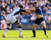 14 October 2017; Robbie Henshaw of Leinster is tackled by Kelian Galletier of Montpellier during the European Rugby Champions Cup Pool 3 Round 1 match between Leinster and Montpellier at the RDS Arena in Dublin. Photo by Stephen McCarthy/Sportsfile