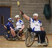14 October 2017; Pat Carty of Connacht in celebrates his side's fifth goal against Munster during the M. Donnelly GAA Wheelchair Hurling All-Ireland Finals at Knocknarea Arena, I.T Sligo in Sligo. Photo by Seb Daly/Sportsfile