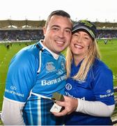 14 October 2017; Leinster supporter William O'Reilly who proposed to Emma McEvoy, from Wexford, at half-time of the European Rugby Champions Cup Pool 3 Round 1 match between Leinster and Montpellier at the RDS Arena in Dublin. Photo by Matt Browne/Sportsfile