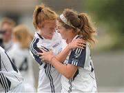 6 August 2012; Kildare's Sinead McHugh, left, and Roisin Byrne celebrate at the final whistle. TG4 All-Ireland Ladies Football Senior Championship Qualifier Round 1, Kildare v Laois, St. Brendan’s Park, Birr, Co. Offaly. Picture credit: Pat Murphy / SPORTSFILE