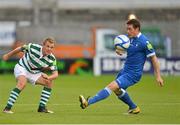 6 August 2012; Conor McCormack, Shamrock Rovers, in action against Joe Gamble, Limerick FC. EA Sports Cup Semi-Final, Shamrock Rovers v Limerick FC, Tallaght Stadium, Tallaght, Dublin. Picture credit: Barry Cregg / SPORTSFILE