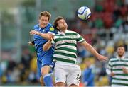 6 August 2012; Joe Gamble, Limerick FC, in action against Thomas Stewart, Shamrock Rovers. EA Sports Cup Semi-Final, Shamrock Rovers v Limerick FC, Tallaght Stadium, Tallaght, Dublin. Picture credit: Barry Cregg / SPORTSFILE