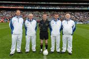 5 August 2012; Referee Joe McQuillan and his umpires. GAA Football All-Ireland Senior Championship Quarter-Final, Cork v Kildare, Croke Park, Dublin. Picture credit: Ray McManus / SPORTSFILE