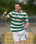 6 August 2012; Ciaran Kilduff, Shamrock Rovers, celebrates after scoring his side's second goal. EA Sports Cup Semi-Final, Shamrock Rovers v Limerick FC, Tallaght Stadium, Tallaght, Dublin. Picture credit: Barry Cregg / SPORTSFILE