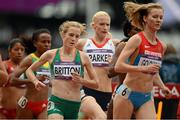 7 August 2012; Ireland's Fionnuala Britton competes in her heat of the women's 5,000m where she finished in 10th place but failed to qualify for the final. London 2012 Olympic Games, Athletics, Olympic Stadium, Olympic Park, Stratford, London, England. Picture credit: Brendan Moran / SPORTSFILE